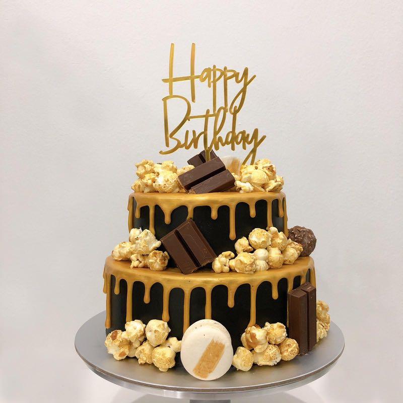 Black Gold Birthday Cale, Food &amp; Drinks, Gift Baskets &amp; Hampers on Carousell