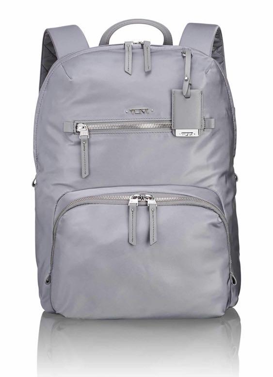 grey tumi backpack