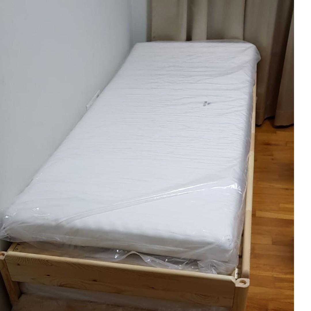 Brand New Ikea Stackable Bed Frame 2 Mattresses Furniture Beds Mattresses On Carousell