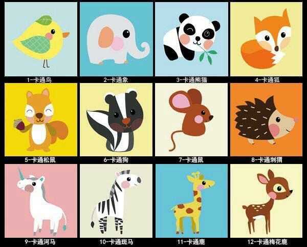 Cartoon Animals Acrylic Painting Set Babies Kids Toys