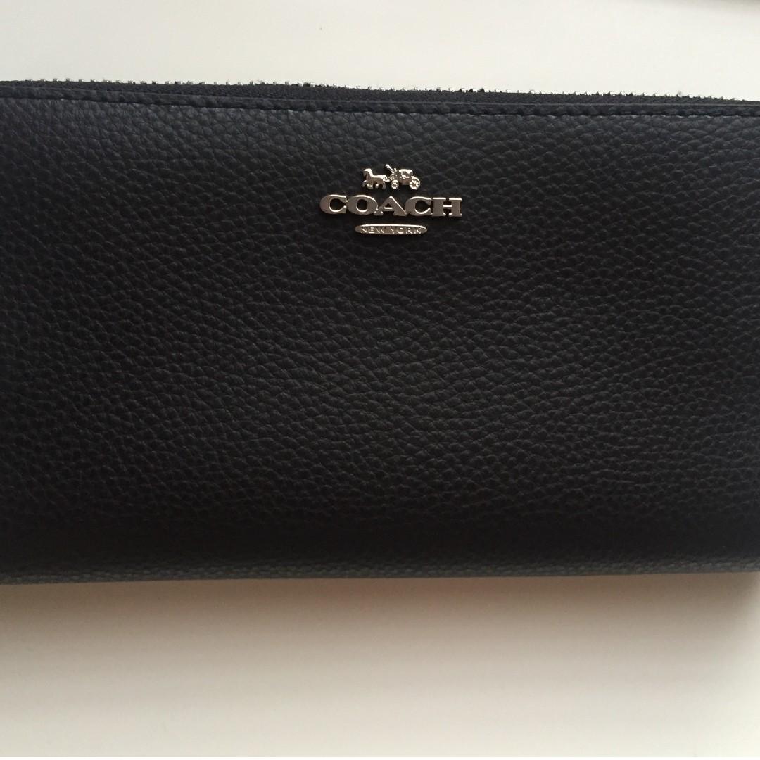 Coach Pebble Leather Accordion Zip Wallet in Rouge F16612 Women s