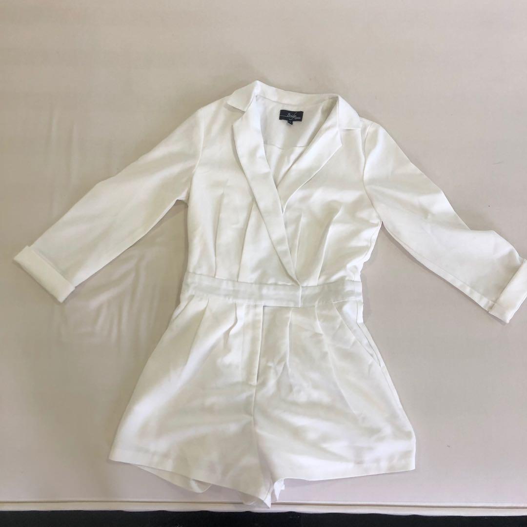 white blazer playsuit
