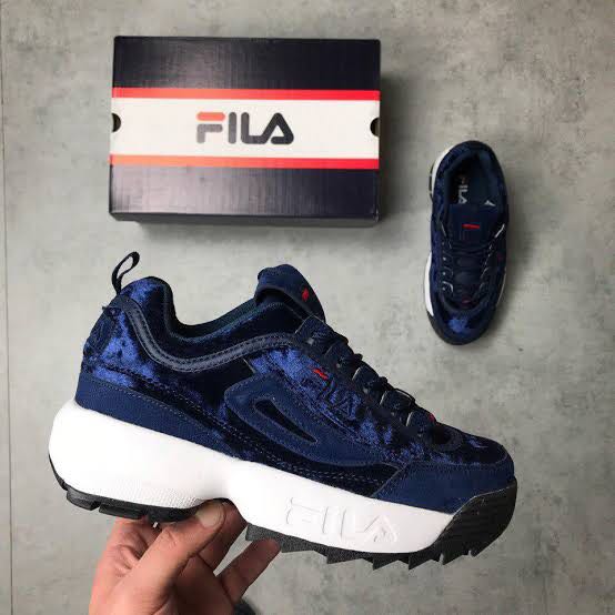FILA DISRUPTOR BLUE VELVET Men s Fashion Footwear Sneakers on Carousell