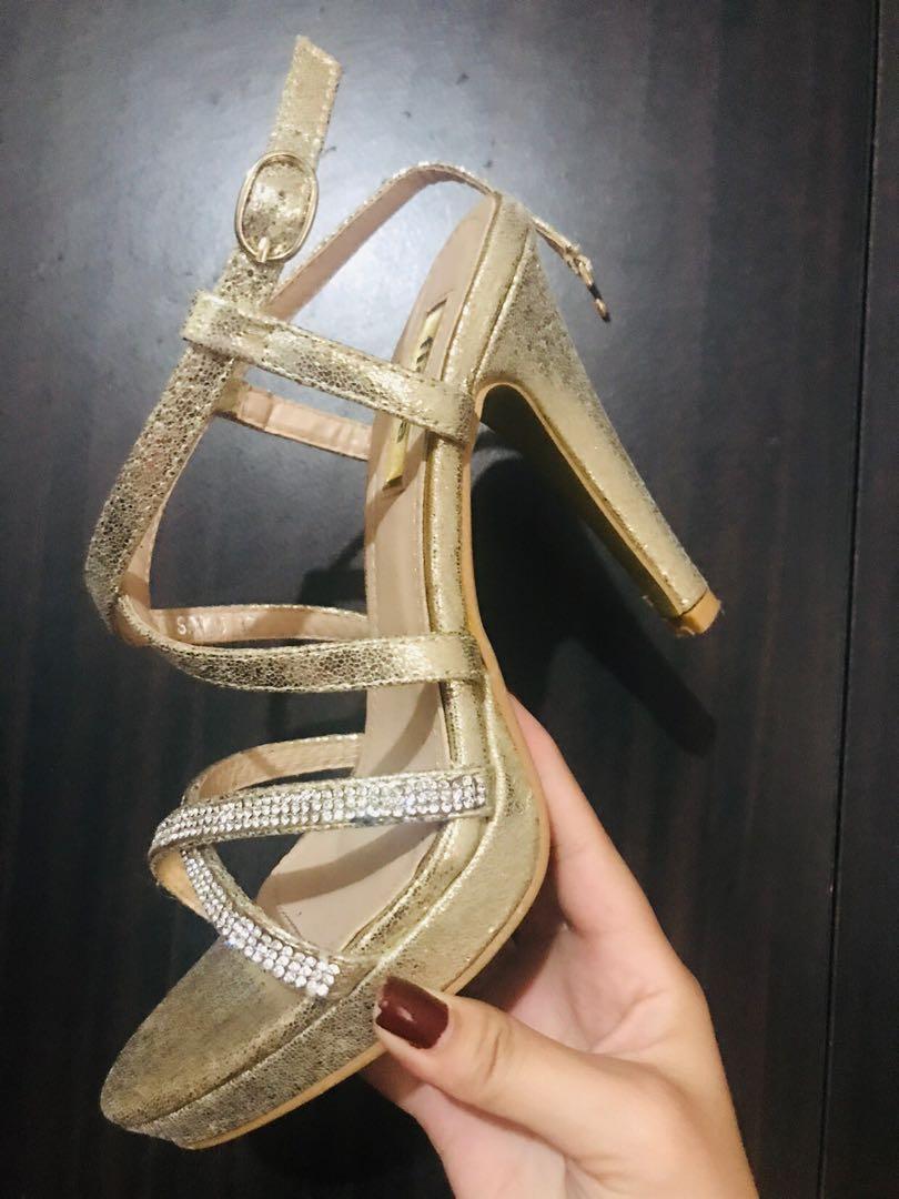 gold platform shoes