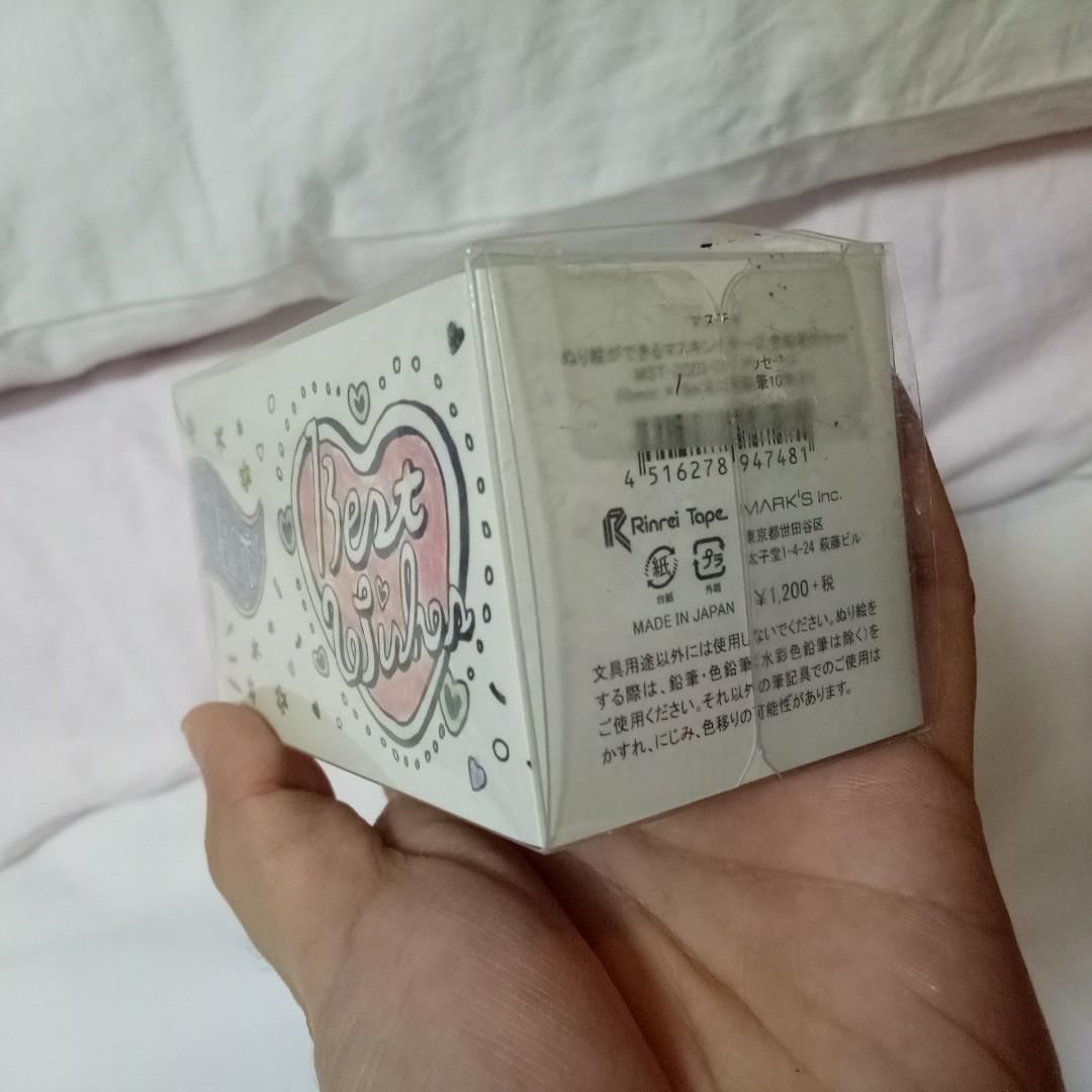 Greetings washi tape and colored pencils set (Category: Craft Supplies & Tools) located in Quezon City. Submitted by kclosetcleanup (Listing ID 245541325, Image 3). Description: Tape can be colored using the colored pencils included. Great for gift cards! Measurement: 50mm x 5m.