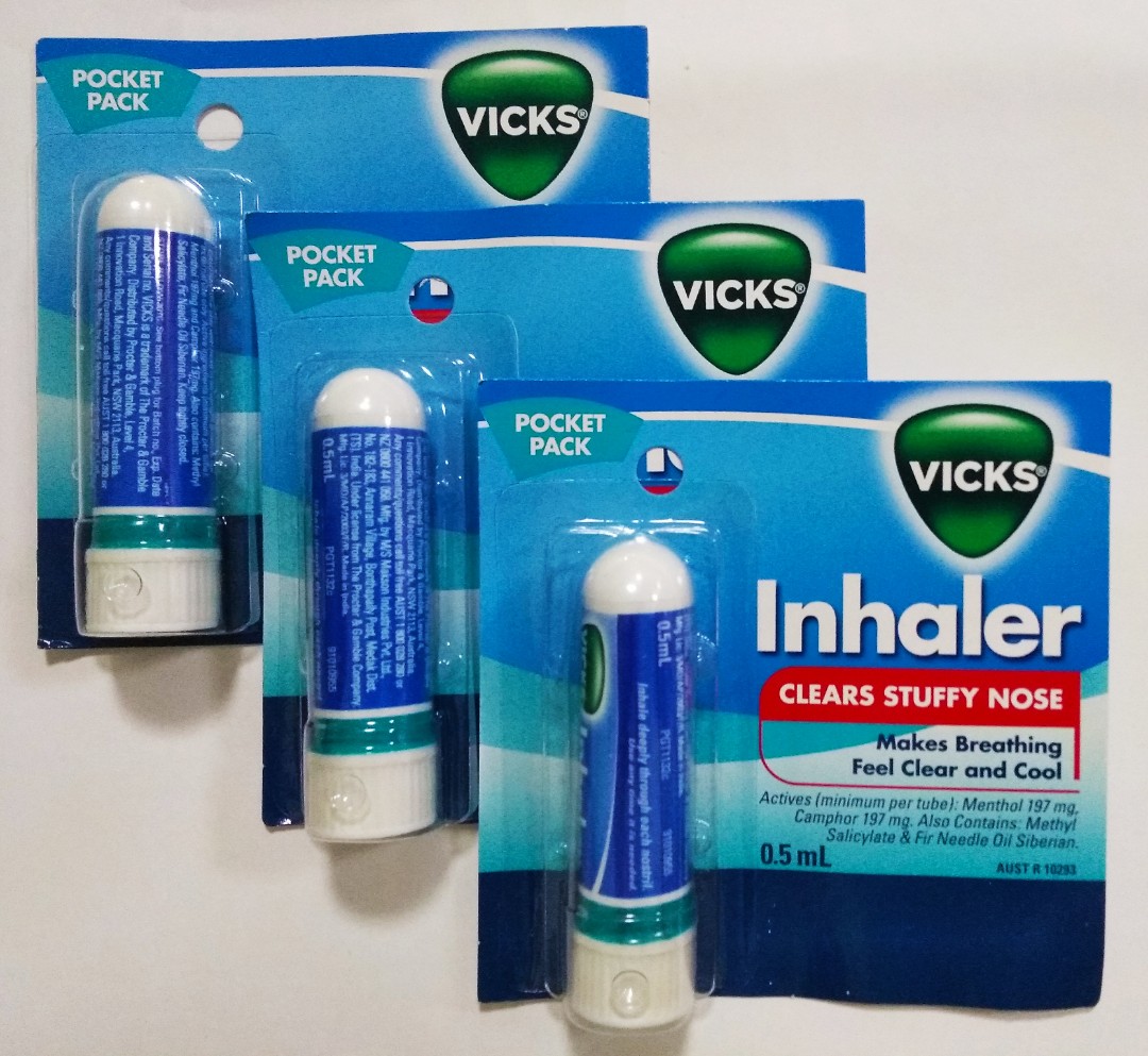 Last 1 Set * Inhaler - Clears Stuffy Nose - Vicks 3 Pieces, Health &  Beauty, Bath & Body on Carousell Last 1 Set * Inhaler - Clears Stuffy Nose - Vicks 3 Pieces, Health &  Beauty, Bath & Body on Carousell