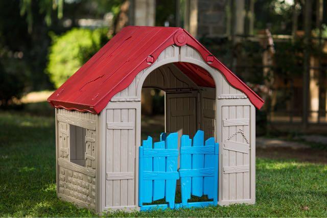 Aldi wooden playhouse with slide new arrivals