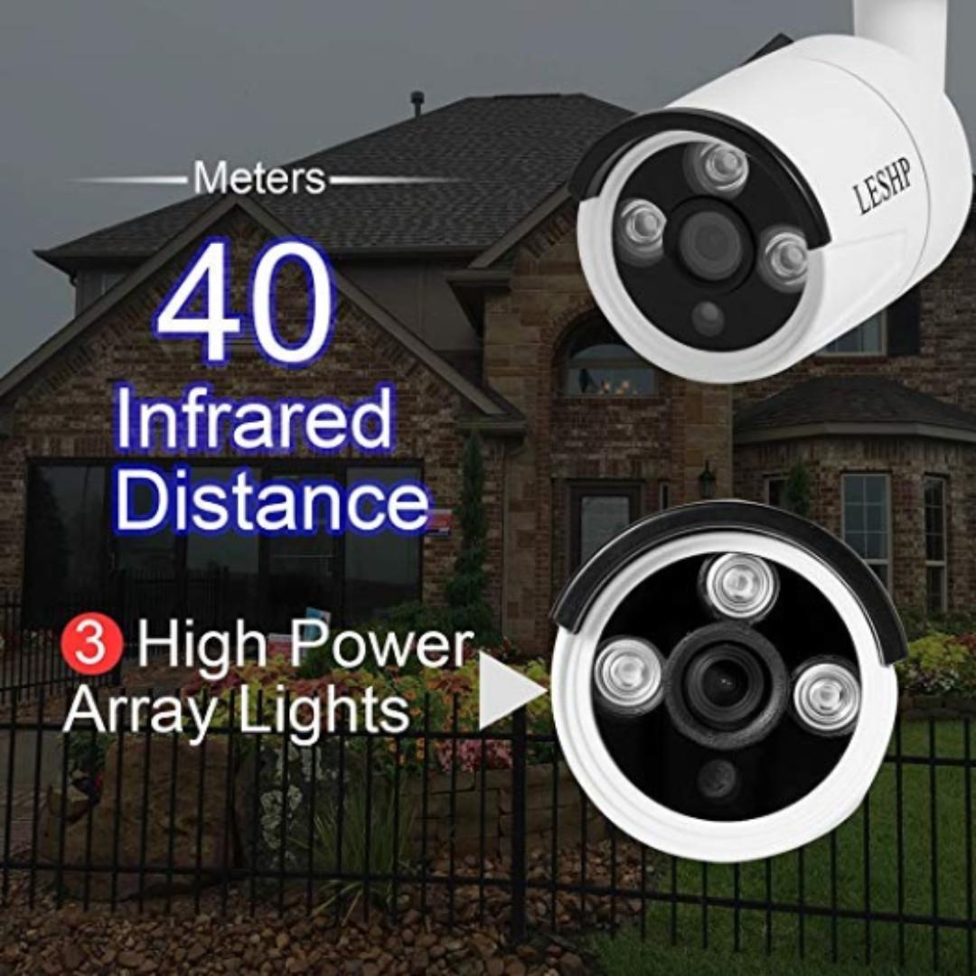 LESHP Outdoor IP Camera POE 1080P WIFI Wireless Security Night Vision