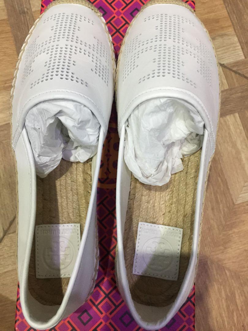 Tory burch perforated logo flat espadrille store