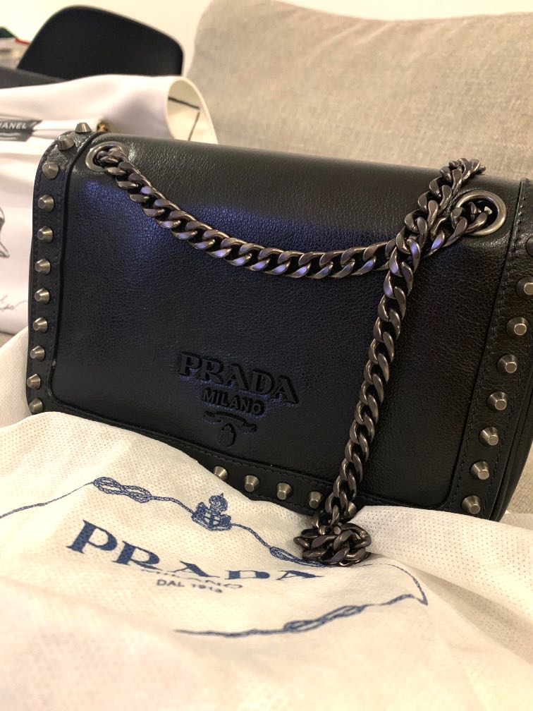 Prada monochrome crossbody, Women's Fashion, Bags & Wallets, Crossbody