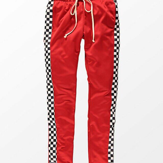 checkered track pants womens