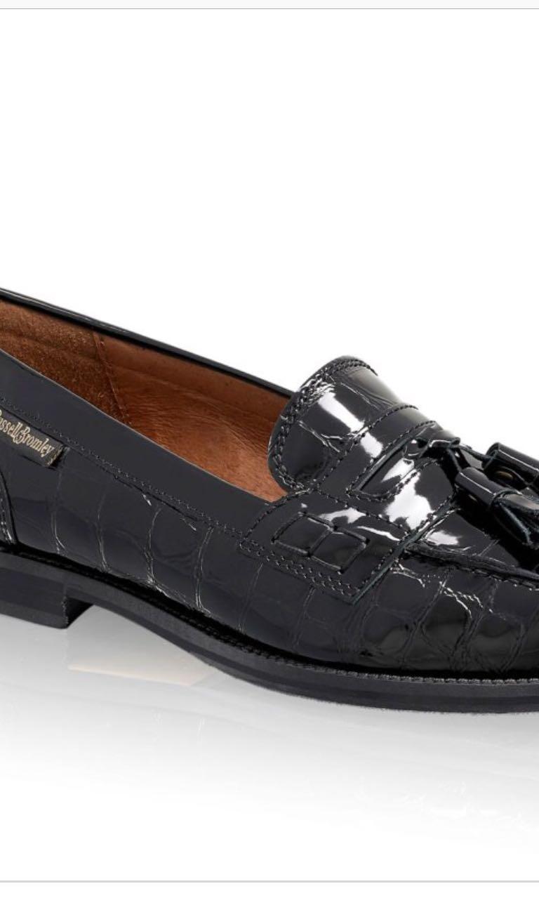 russell and bromley patent loafers