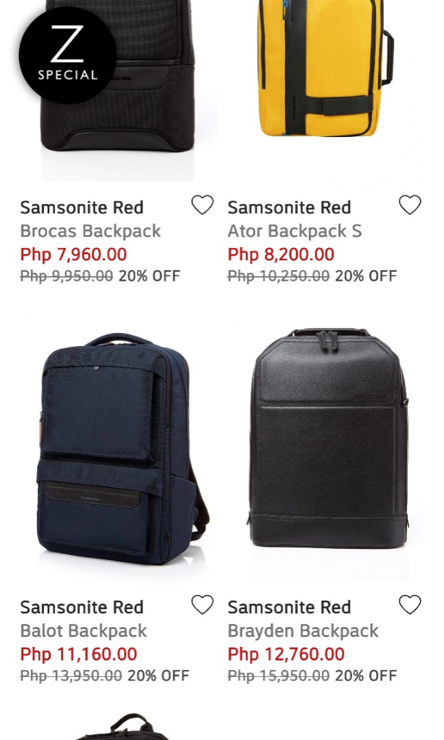 samsonite red brocas backpack