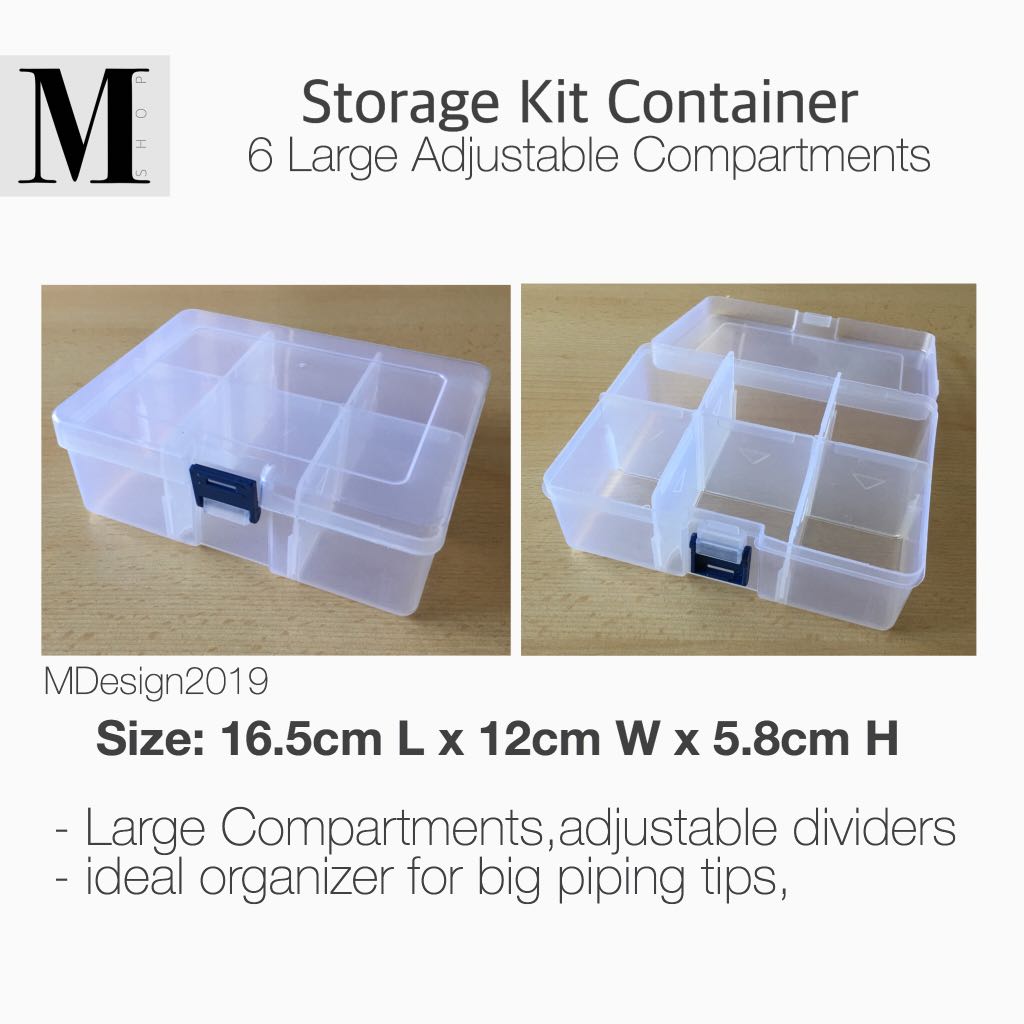 Storage Kit Container, 6 Large Compartment, Hobbies & Toys, Stationary ...