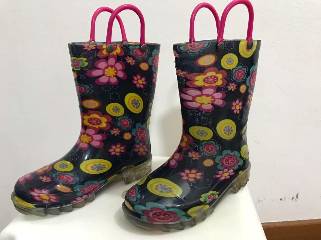 girls light up rain boots