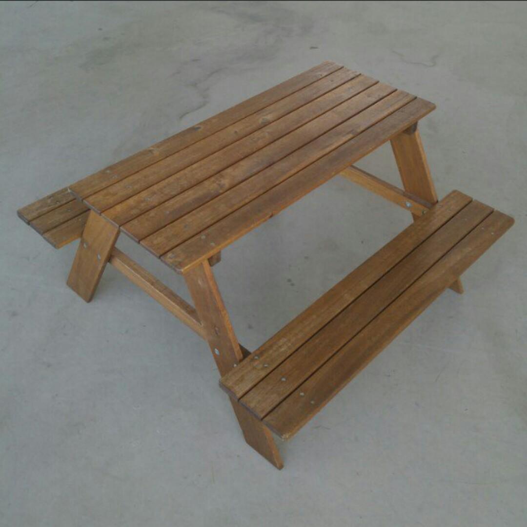 Wooden Ikea Reso Kid Kids Child Children Bench Table Chairs