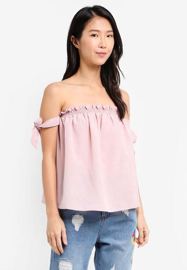 Zalora Dustypink Off Shoulder With Straps