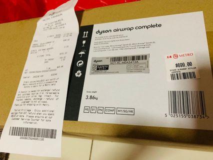Dyson airwrap brand new with receipt