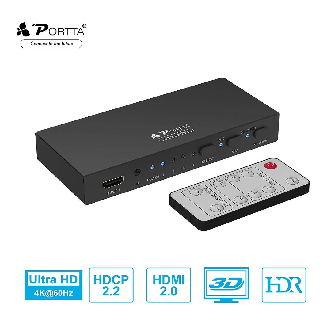 269 Portta 4 Port Hdmi Switcher Box V2 0 With Remote Control