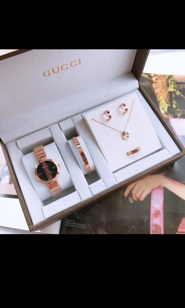 gucci watch and bracelet set