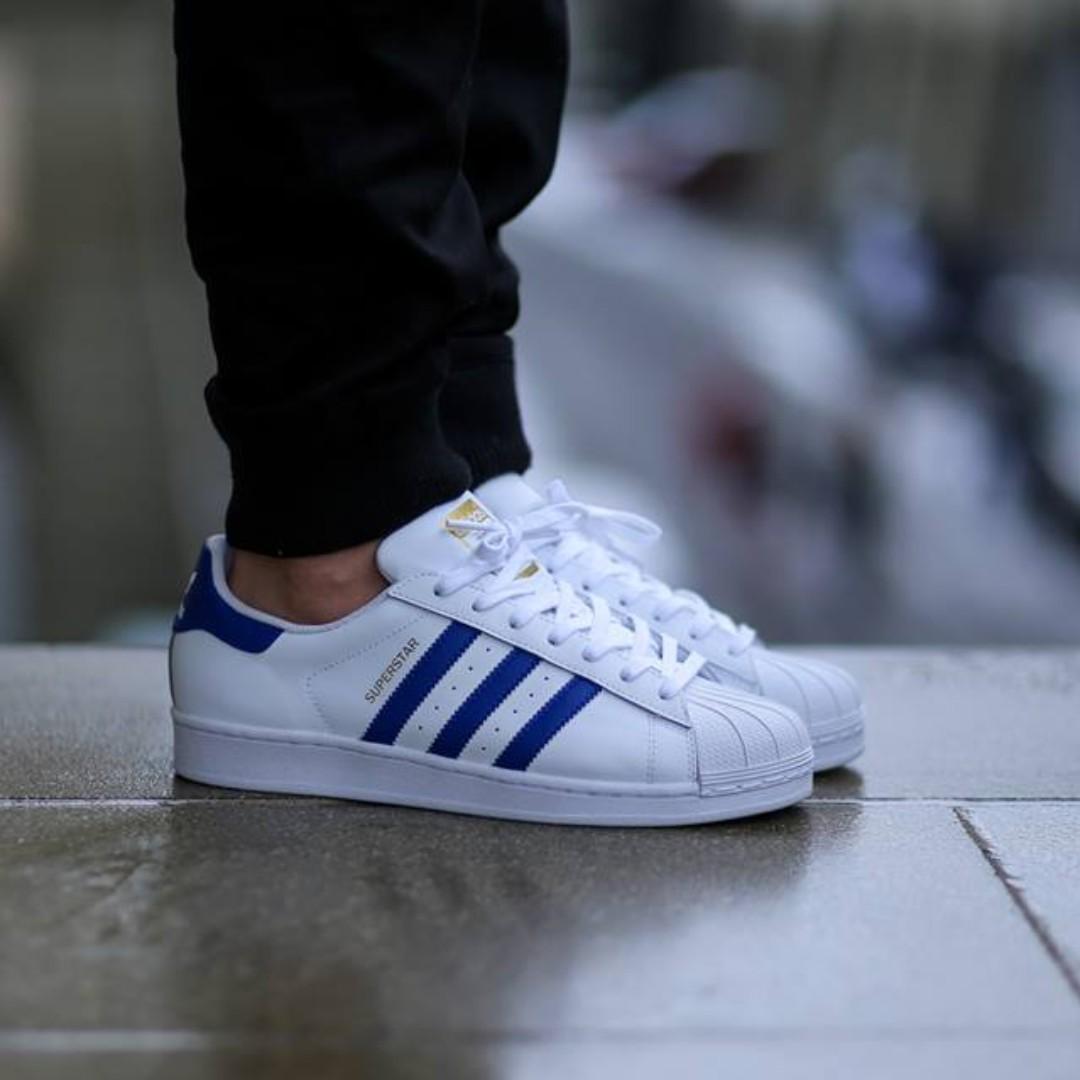 Adidas Superstar Stripes, Fashion, Footwear, on Carousell