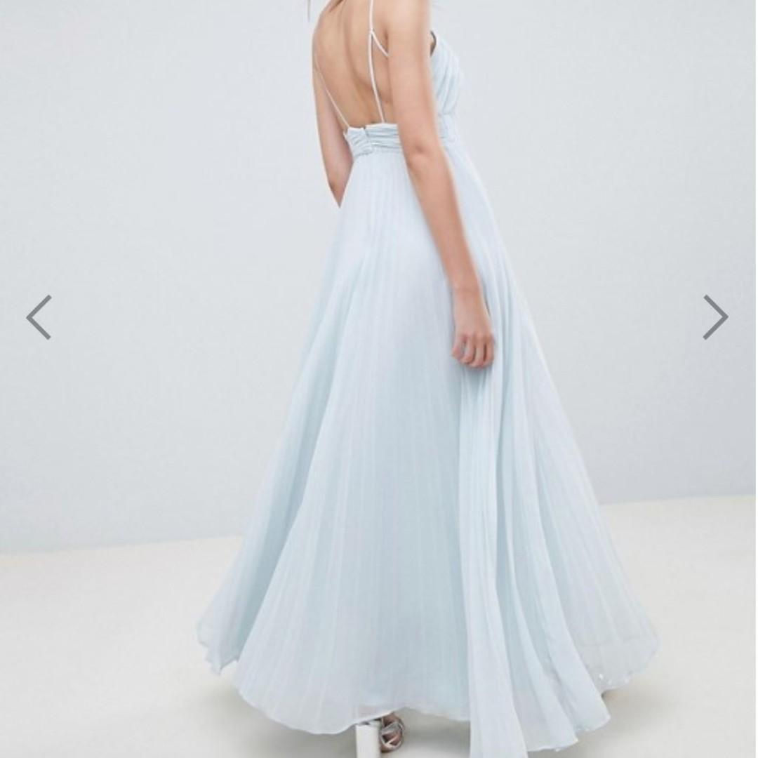 Asos design ruched 2025 cami pleated maxi dress
