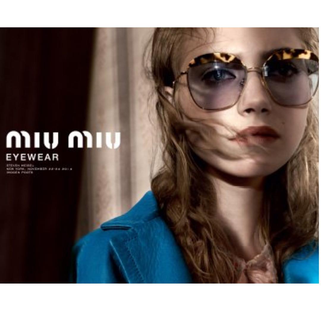 Authen. like new MIU MIU 53QS Women s Sunglasses Leopard Purple Gold Metal frame