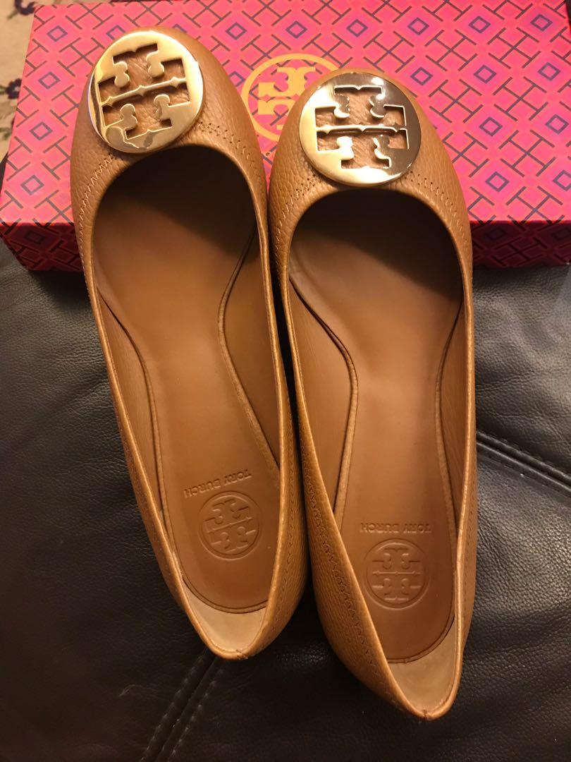 tory burch tan reva flats