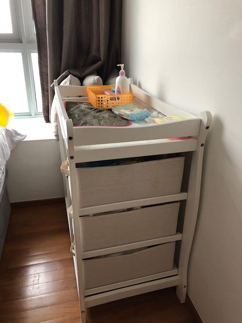 snap on baby changing table