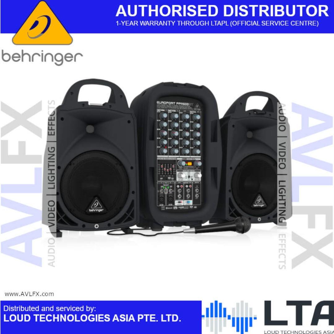 Behringer EUROPORT PPA500BT - 500W 6-Channel Portable PA System with ...