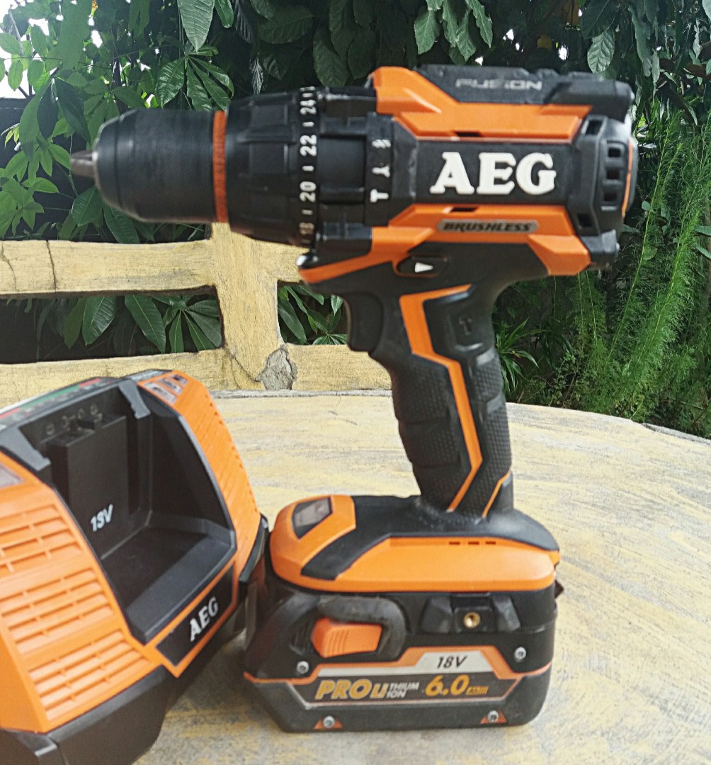 Cod AEG BSB18BL fusion brushless hammer drill with 6ah battery and