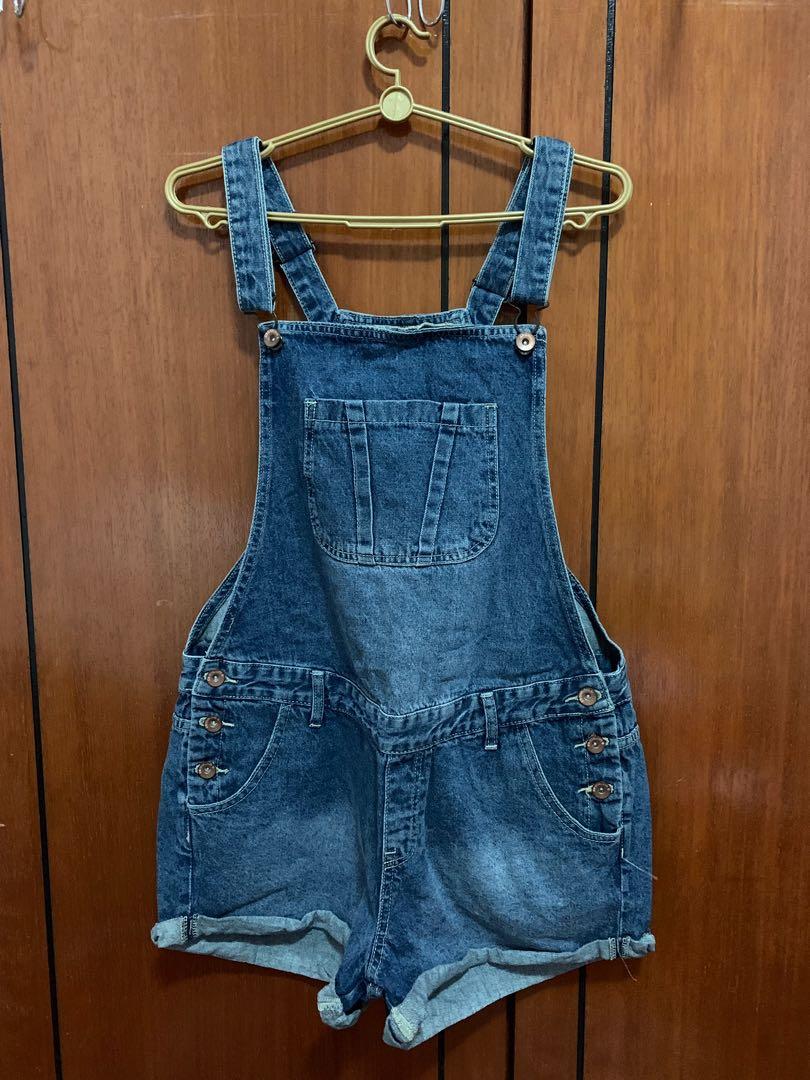Denim jumper shorts cotton on outlet