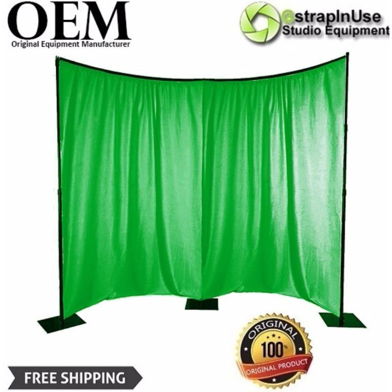 CURVED GREEN SCREEN BACKDROP KIT 3.5X4.2M (CURVED BACKDROP STAND