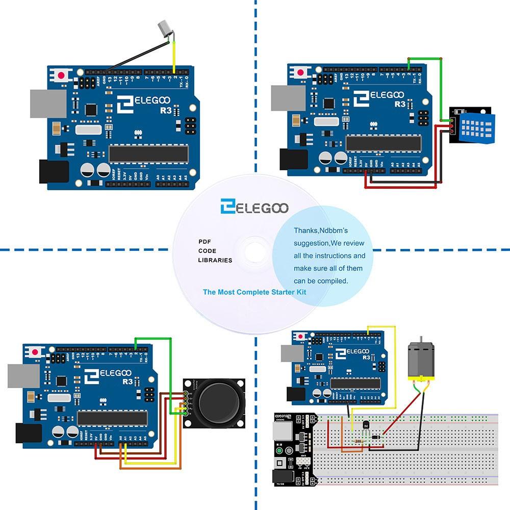 Elegoo Uno R3 Project The Most Complete Ultimate Starter Kit W Tutorial Uno R3 Controller 7657