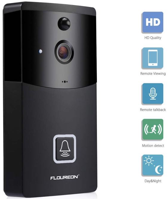 FLOUREON XF-IP007C Home Smart WIFI Video Doorbell 2-Way Audio IR Night Vision