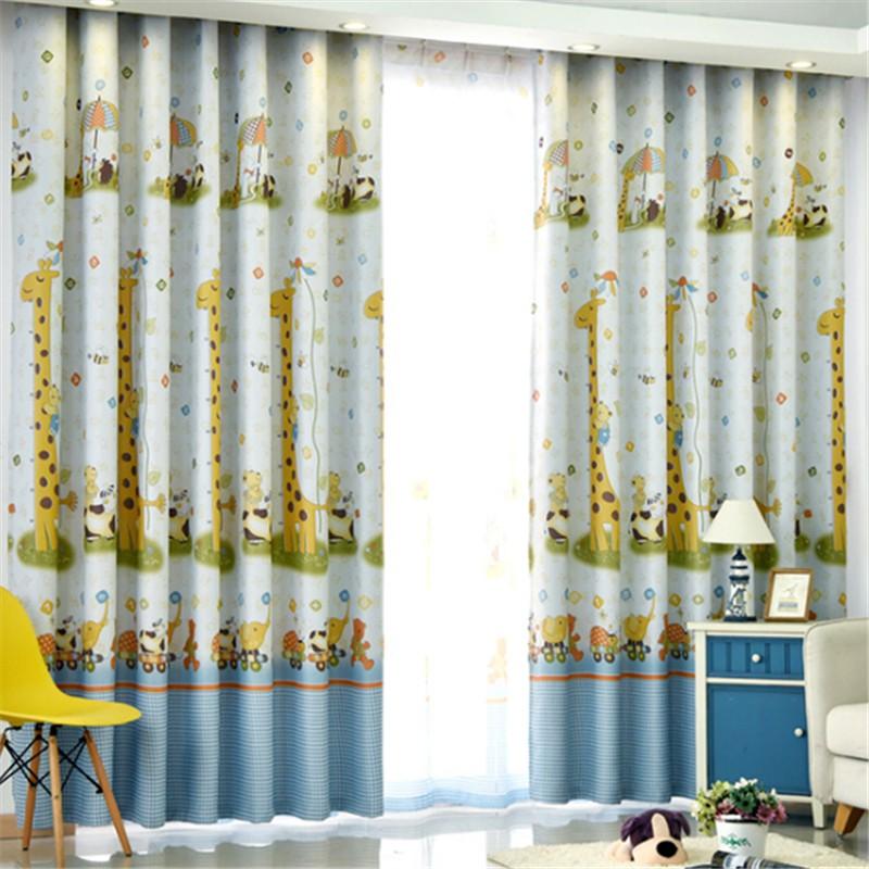 Giraffe Cartoon Blackout Curtains For Children Boy Kids