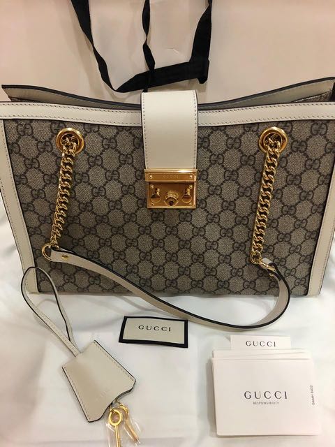Padlock medium gg top shoulder bag black