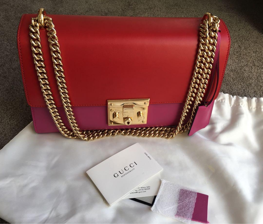 gucci padlock medium red