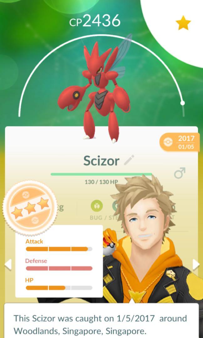 High Cp And Iv Scizor Pokemon Go Toys Games Video Gaming In Game Products On Carousell