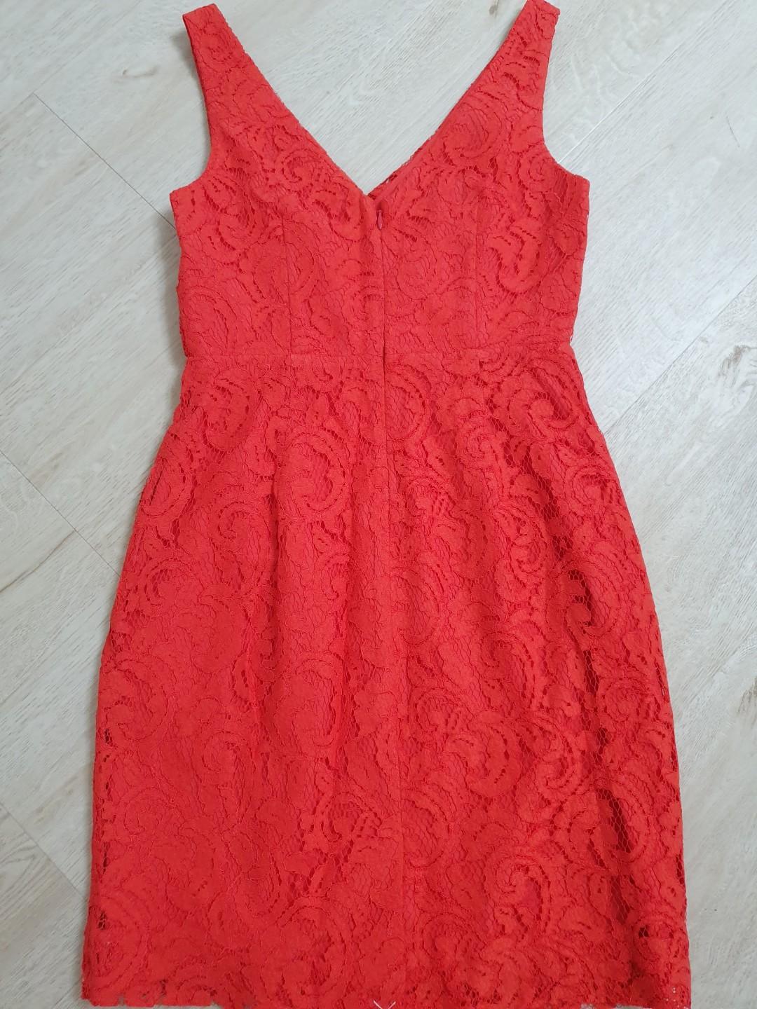 J crew red lace dress cheap