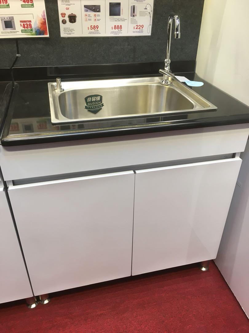 Kitchen Sink With Stainless Steel Cabinet Tap Soap Disp