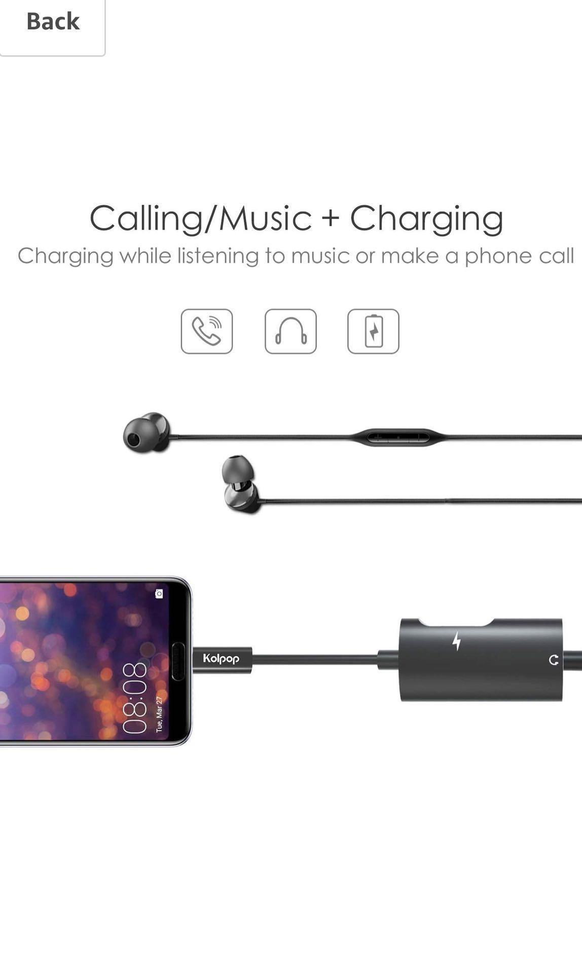 kolpop 2 in 1 aux usb type c headphone