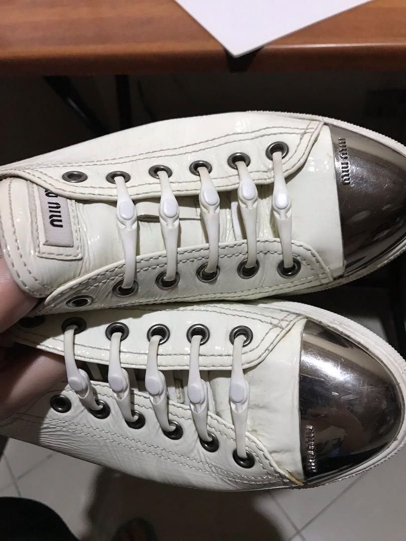 Miu Miu White Patent Sneakers (Category: Sneakers) located in Pasig City. Submitted by elarivera (Listing ID 245812536, Image 3). Description: .