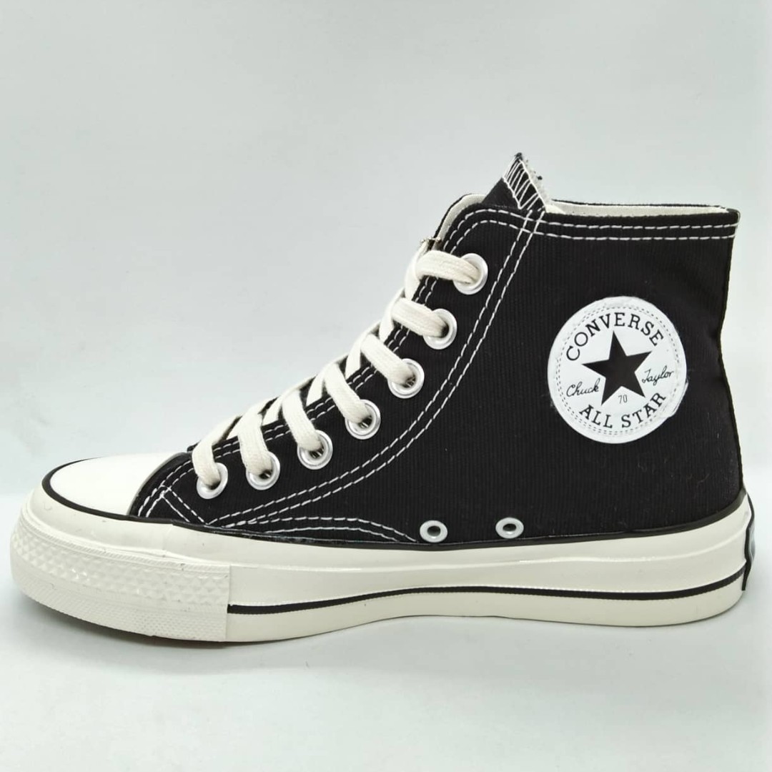 Converse black and white high cut best sale