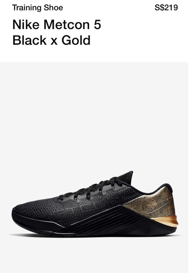 Nike Metcon 5 black and gold Men s Fashion Footwear Sneakers on