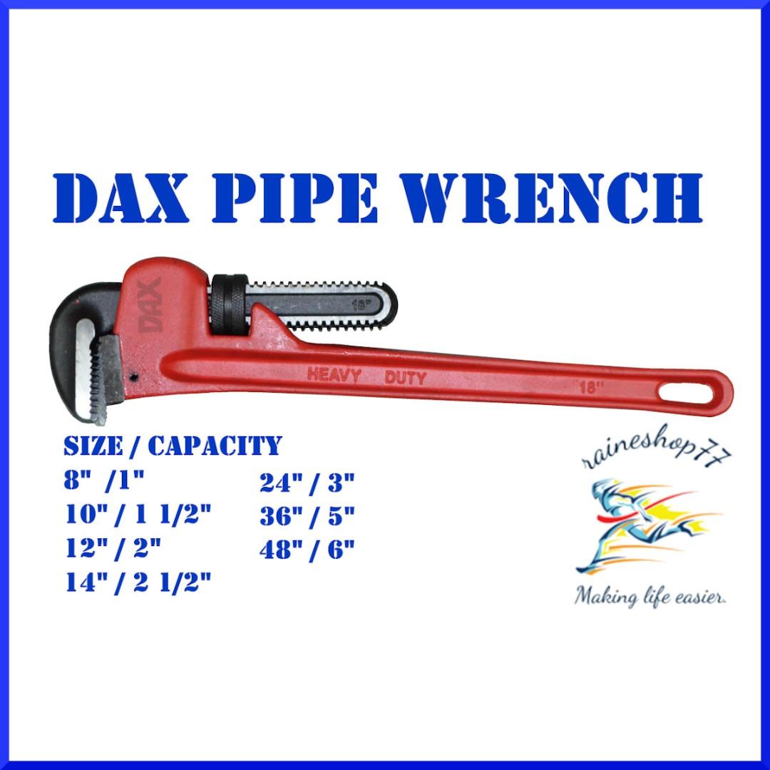 Pipe Wrench Dax Brand, Commercial & Industrial, Construction Tools