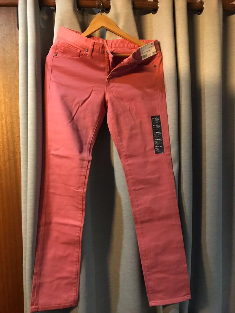 salmon colored jeans