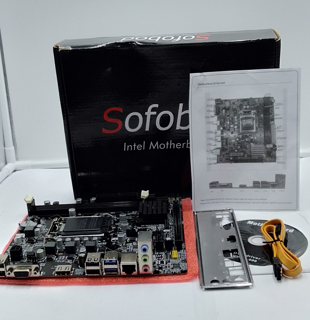 Sofobod H61 Motherboard Socket Lga1155 Providing 2 X 8gb Dimms Ddr3 Slots Total Support 16gb Ram Usb2 0 Sata2 0 Vga Hdmi Micro Everything Else On Carousell
