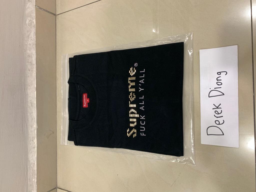 supreme gold bars tee black