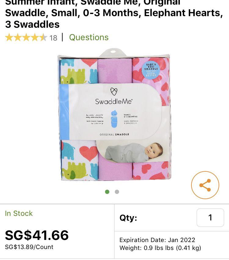 swaddleme size small weight
